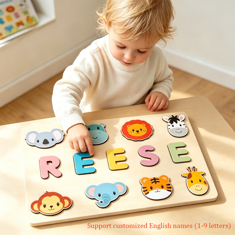 Kids Toys Names - Персонализированные деревянные головоломки Монтессори на заказ,