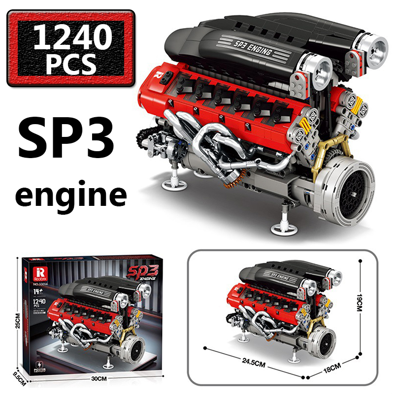 Kids Toys Idea - 1240 деталей. Модель двигателя SP3 с