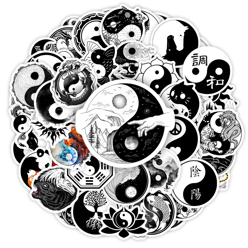 Kids Toys Laptop - Наклейки YinYang, баланс, йога, Zen Art,